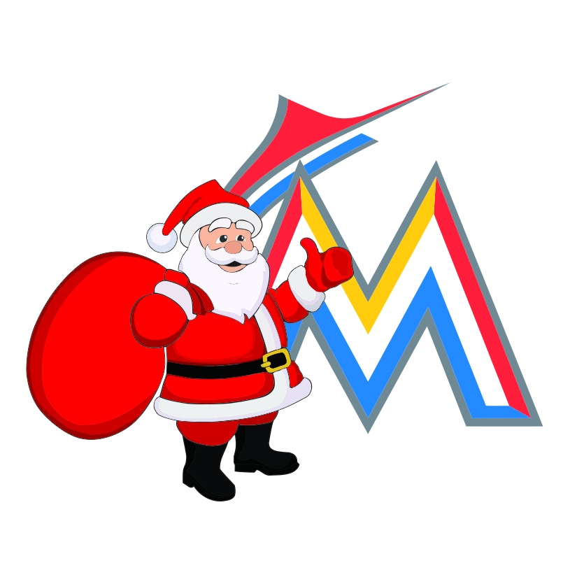 Miami Marlins Santa Claus Logo iron on paper